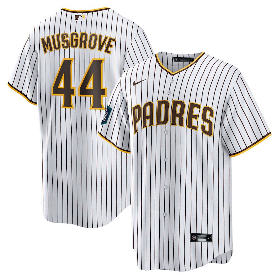 Men San Diego Padres 44 Joe Musgrove Nike White 2024 MLB World Tour Seoul Series Home Replica Player Jersey